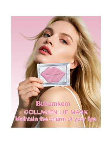 Mascarilla Labial de Colágeno Bukamkom 20 Piezas Hidratantes