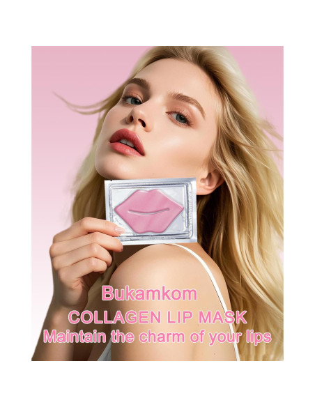 Mascarilla Labial de Colágeno Bukamkom 20 Piezas Hidratantes