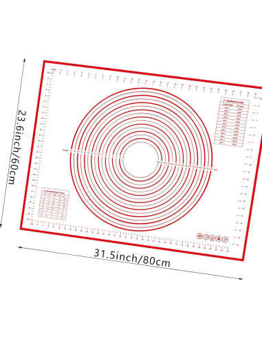 Alfombrilla de Silicona FAVXD 81x61 cm para Amasar y Hornear