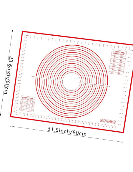 Alfombrilla de Silicona FAVXD 81x61 cm para Amasar y Hornear