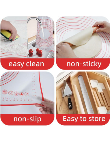 Alfombrilla de Silicona FAVXD 81x61 cm para Amasar y Hornear