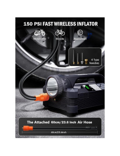 Arrancador de coche LATIT Qi-04S 6000A con compresor 150PSI 2