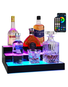 Estante de exhibición de botellas de licor GOH&FTY LED 3 niveles