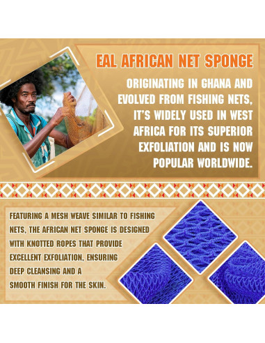 Esponja de Red Africana SpiralScgv - Exfoliante Suave 2 Piezas