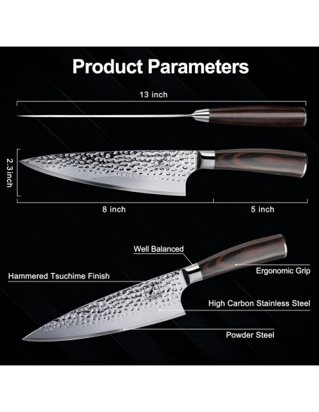 Cuchillo de Chef imarku Damasco 20 cm Acero Inoxidable