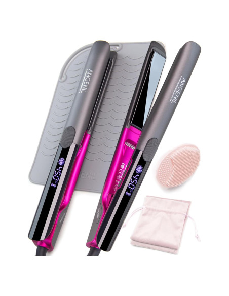 Plancha de Pelo Profesional ANGELIL 2 en 1 Titanio 1"