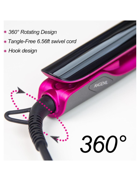 Plancha de Pelo Profesional ANGELIL 2 en 1 Titanio 1"