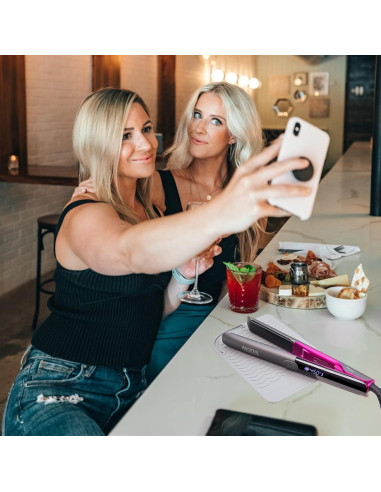 Plancha de Pelo Profesional ANGELIL 2 en 1 Titanio 1"