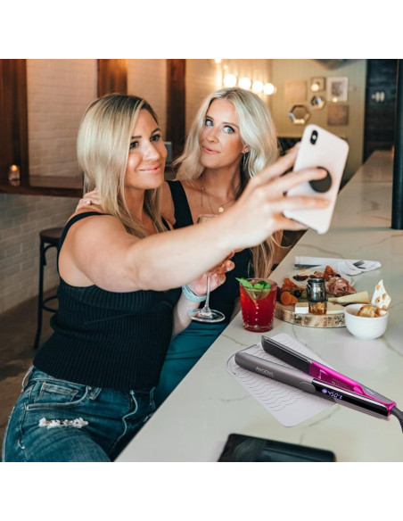 Plancha de Pelo Profesional ANGELIL 2 en 1 Titanio 1"