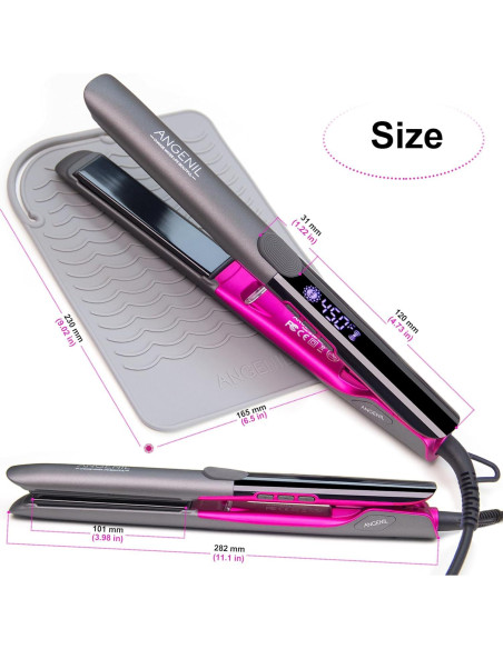 Plancha de Pelo Profesional ANGELIL 2 en 1 Titanio 1"