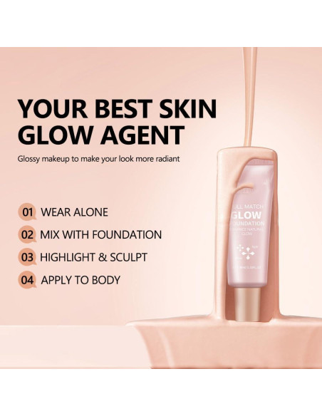 Base de Maquillaje Full Match Glow Loske 40 ml Claro