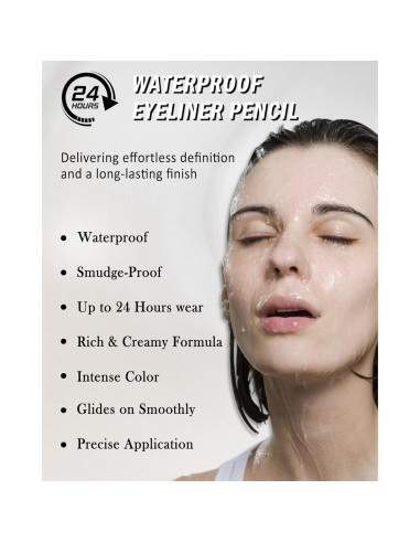 Delineador de Gel Negro Lestpola 2Pcs a Prueba de Agua 24H