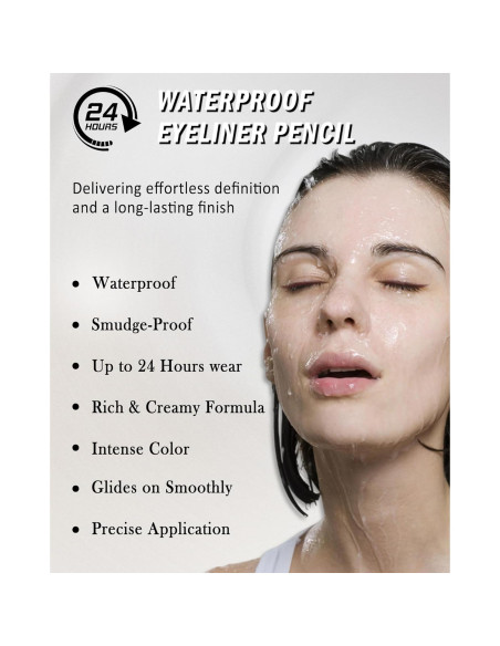 Delineador de Gel Negro Lestpola 2Pcs a Prueba de Agua 24H