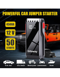 Arrancador de Batería Gillaway 012 4500A 12V Pantalla LCD 2