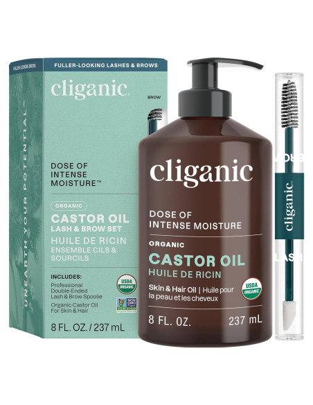 Aceite de Ricino Orgánico Cliganic 236.6 ml - Puro y Natural