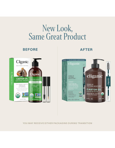 Aceite de Ricino Orgánico Cliganic 236.6 ml - Puro y Natural