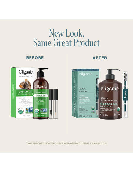 Aceite de Ricino Orgánico Cliganic 236.6 ml - Puro y Natural