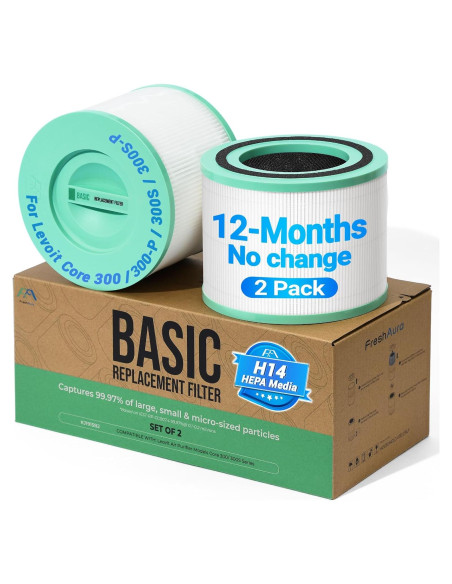 Filtro de Reemplazo Freshaura 2 Paquetes para Purificador Levoit Core 300