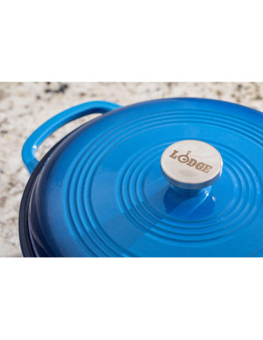 Horno Holandés Lodge Enameled 7.5L Hierro Fundido Azul