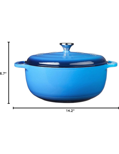 Horno Holandés Lodge Enameled 7.5L Hierro Fundido Azul