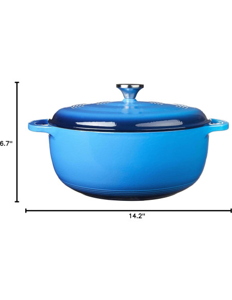 Horno Holandés Lodge Enameled 7.5L Hierro Fundido Azul