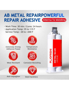 Pegamento Epóxico Metálico 3 Piezas 50 g Alta Resistencia 2