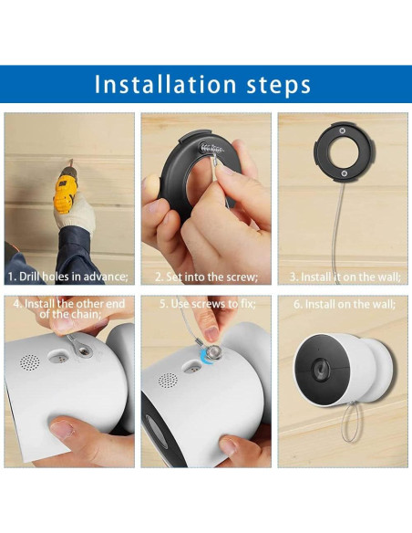 Cadena de Seguridad Anti-Caída VVHOOY para Cámaras Exteriores