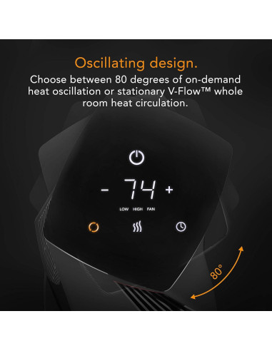 Calefactor de Torre Oscilante Vornado OSCTH1 4.04 kg Negro