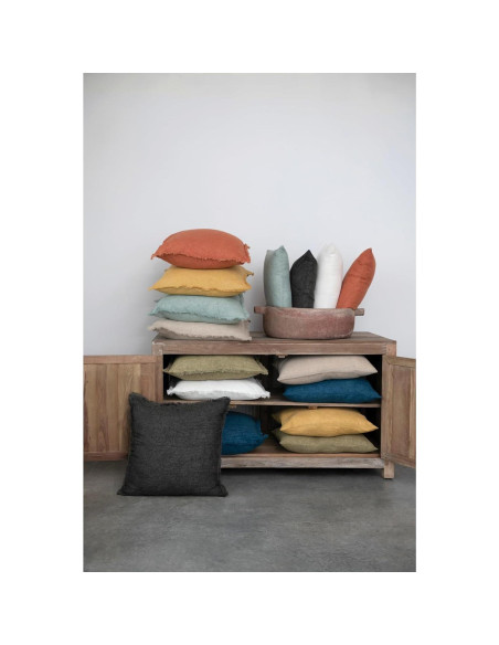 Almohada Decorativa Cuadrada Creative Co-Op 50.8cm Lino Gris