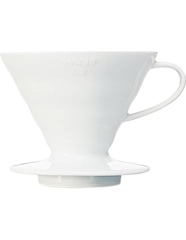 Kit de Café por Goteo Hario V60 - Dripper Cerámica, Jarra Vidrio 600ml, 100 Filtros