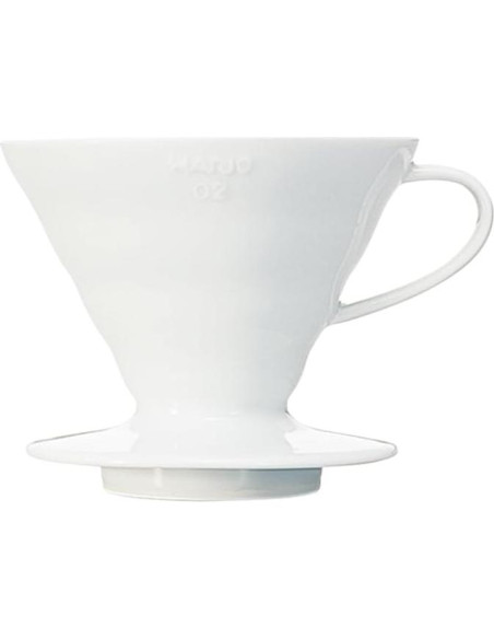 Kit de Café por Goteo Hario V60 - Dripper Cerámica, Jarra Vidrio 600ml, 100 Filtros