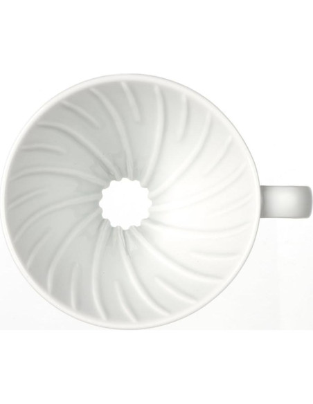 Kit de Café por Goteo Hario V60 - Dripper Cerámica, Jarra Vidrio 600ml, 100 Filtros