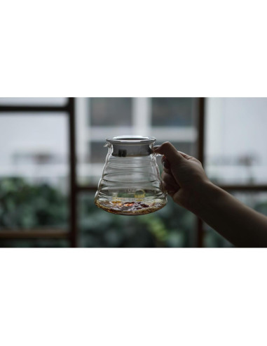 Kit de Café por Goteo Hario V60 - Dripper Cerámica, Jarra Vidrio 600ml, 100 Filtros