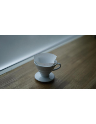 Kit de Café por Goteo Hario V60 - Dripper Cerámica, Jarra Vidrio 600ml, 100 Filtros