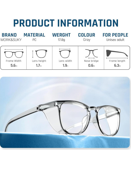 Gafas de Seguridad MORK&SUKY Antivaho para Laboratorio