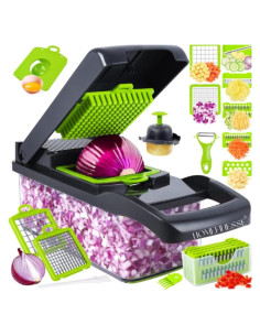Picador de Verduras BellaCasa 20 en 1 - Acero Inoxidable, 16 Piezas