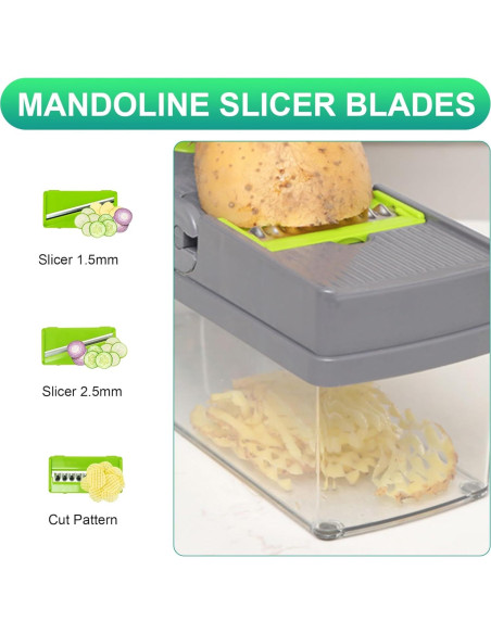 Picador de Verduras BellaCasa 20 en 1 - Acero Inoxidable, 16 Piezas Picador de Verduras BellaCasa 20 en 1 - Acero Inoxidable, 16 Piezas