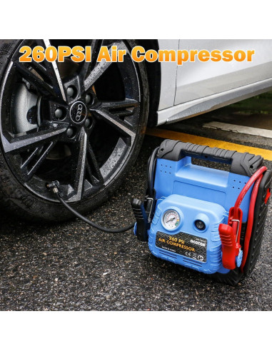 Arrancador de Batería Acetek HH-744-B 1800A con Compresor