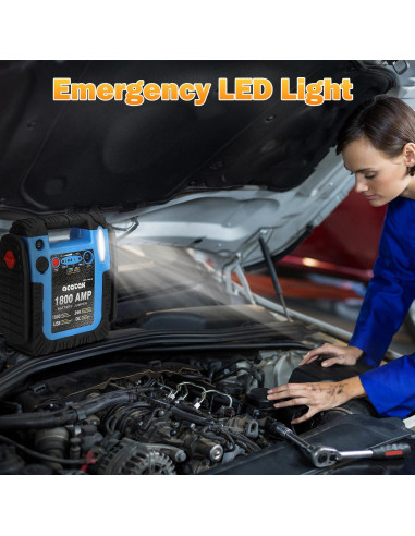 Arrancador de Batería Acetek HH-744-B 1800A con Compresor