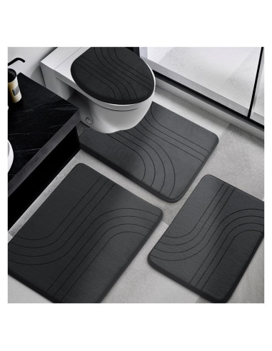 Conjunto de Alfombrillas de Baño YIHOUSE 4 Piezas Antideslizantes