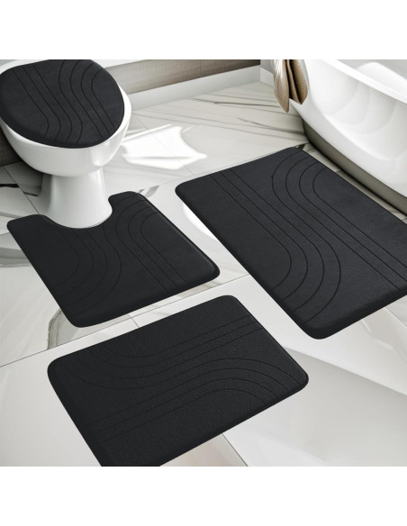 Conjunto de Alfombrillas de Baño YIHOUSE 4 Piezas Antideslizantes Conjunto de Alfombrillas de Baño YIHOUSE 4 Piezas Antideslizantes