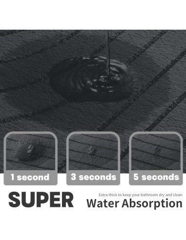 Conjunto de Alfombrillas de Baño YIHOUSE 4 Piezas Antideslizantes