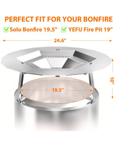 Deflector de Calor Uniflasy para Fogata Bonfire 62.5 cm Acero Inoxidable 2