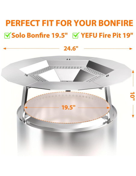 Deflector de Calor Uniflasy para Fogata Bonfire 62.5 cm Acero Inoxidable