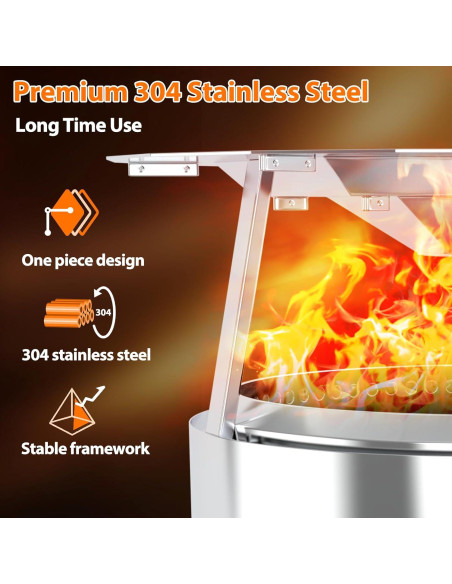 Deflector de Calor Uniflasy para Fogata Bonfire 62.5 cm Acero Inoxidable