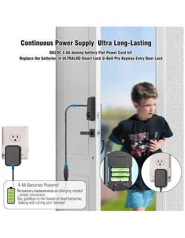 Adaptador de Batería AA 6V 1A QUZOC para Dispositivos Inteligentes