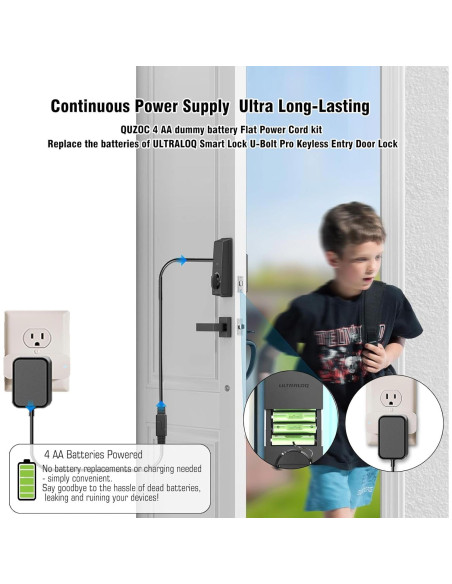 Adaptador de Batería AA 6V 1A QUZOC para Dispositivos Inteligentes