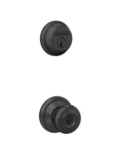 Cerradura de Cilindro Simple Schlage FB50N G GEO 622 Negro Mate