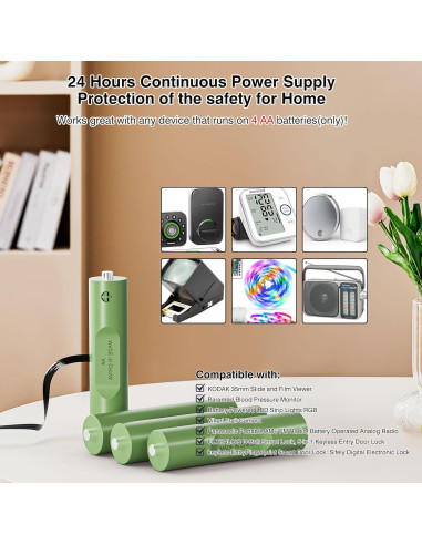 Adaptador de Batería AA 6V 1A QUZOC para Dispositivos Inteligentes