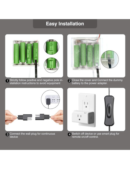 Adaptador de Batería AA 6V 1A QUZOC para Dispositivos Inteligentes